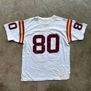 Y2k Vintage Styled White and Burgundy T-Shirt Jersey